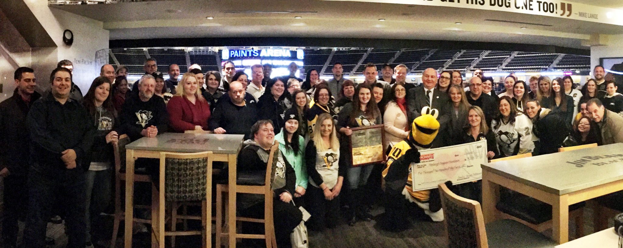Penguins Foundation Receives 5 255 Donation From Dunkin Donuts 